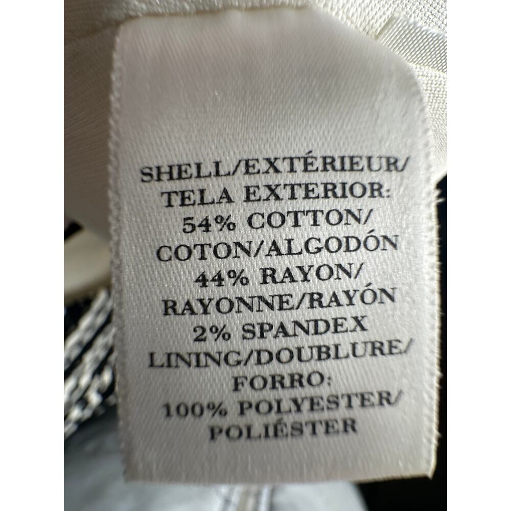 Ann Taylor 10 Cotton Eyelet Dress $149 Short Sleeve Fit & Flare Black Striped - Picture 9 of 9